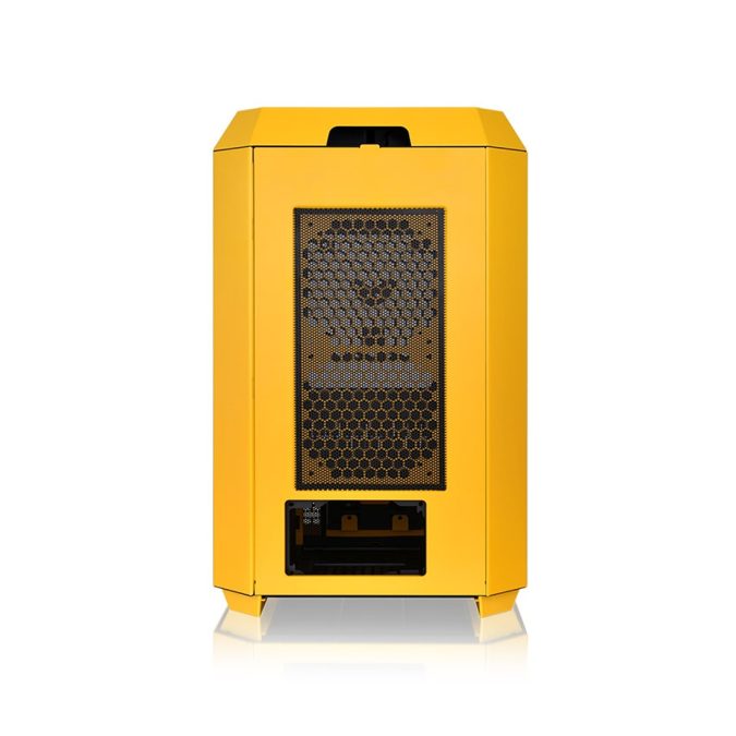 Компьютерный корпус, Thermaltake, The Tower 300 Bumblebee, CA-1Y4-00S4WN-00, Micro-Tower, Mini-ITX/M-ATX, USB 3.2*1, USB 3.0*2, HD Audio/mic, 3*140мм CT140 fan, Максимальная длина видеокарты 400мм, Максимальная высота процессорного кулера 210мм, 3*3,5"/3*2,5", Сталь, 3мм Закаленное стекло*3, 551*342*281мм, Без Б/П, Желтый
