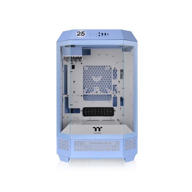 Компьютерный корпус, Thermaltake, The Tower 300 Hydrangea Blue, CA-1Y4-00SFWN-00, Micro-Tower, Mini-ITX/M-ATX, USB 3.2*1, USB 3.0*2, HD Audio/mic, 3*140мм CT140 fan, Максимальная длина видеокарты 400мм, Максимальная высота процессорного кулера 210мм, 3*3,5"/3*2,5", Сталь, 3мм Закаленное стекло*3, 551*342*281мм, Без Б/П, Голубой