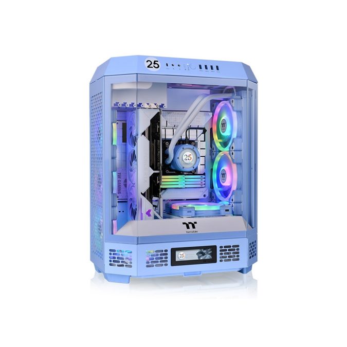 Компьютерный корпус, Thermaltake, The Tower 600 Hydrangea Blue, CA-1Z1-00MFWN-00, Mid Tower, ATX / M-ATX / M-ITX, Type-C*1, USB 3.0*4, HD+Audio*1, 2*140мм вентиляторы, Высота процессорного кулера до 210мм, Длина VGA до 400мм, 1*3,5/3*2,5, Сталь/Пластик/Закаленное стекло, 550х420х286,4мм, Без Б/П, Голубой