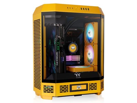 Компьютерный корпус, Thermaltake, The Tower 600 Bumblebee, CA-1Z1-00M4WN-00, Mid Tower, ATX / M-ATX / M-ITX, Type-C*1, USB 3.0*4, HD+Audio*1, 2*140мм вентиляторы, Высота процессорного кулера до 210мм, Длина VGA до 400мм, 1*3,5/3*2,5, Сталь/Пластик/Закаленное стекло, 550х420х286,4мм, Без Б/П, Жёлтый