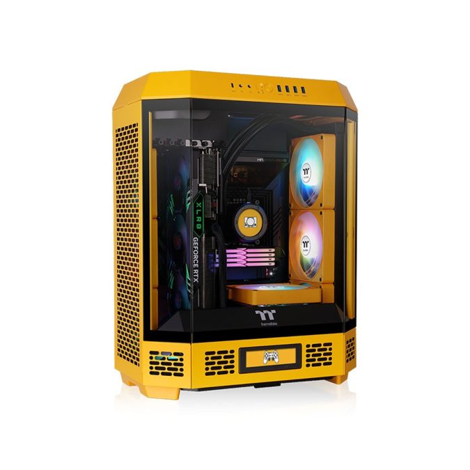 Компьютерный корпус, Thermaltake, The Tower 600 Bumblebee, CA-1Z1-00M4WN-00, Mid Tower, ATX / M-ATX / M-ITX, Type-C*1, USB 3.0*4, HD+Audio*1, 2*140мм вентиляторы, Высота процессорного кулера до 210мм, Длина VGA до 400мм, 1*3,5/3*2,5, Сталь/Пластик/Закаленное стекло, 550х420х286,4мм, Без Б/П, Жёлтый