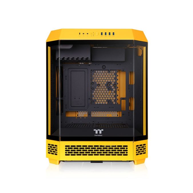 Компьютерный корпус, Thermaltake, The Tower 600 Bumblebee, CA-1Z1-00M4WN-00, Mid Tower, ATX / M-ATX / M-ITX, Type-C*1, USB 3.0*4, HD+Audio*1, 2*140мм вентиляторы, Высота процессорного кулера до 210мм, Длина VGA до 400мм, 1*3,5/3*2,5, Сталь/Пластик/Закаленное стекло, 550х420х286,4мм, Без Б/П, Жёлтый