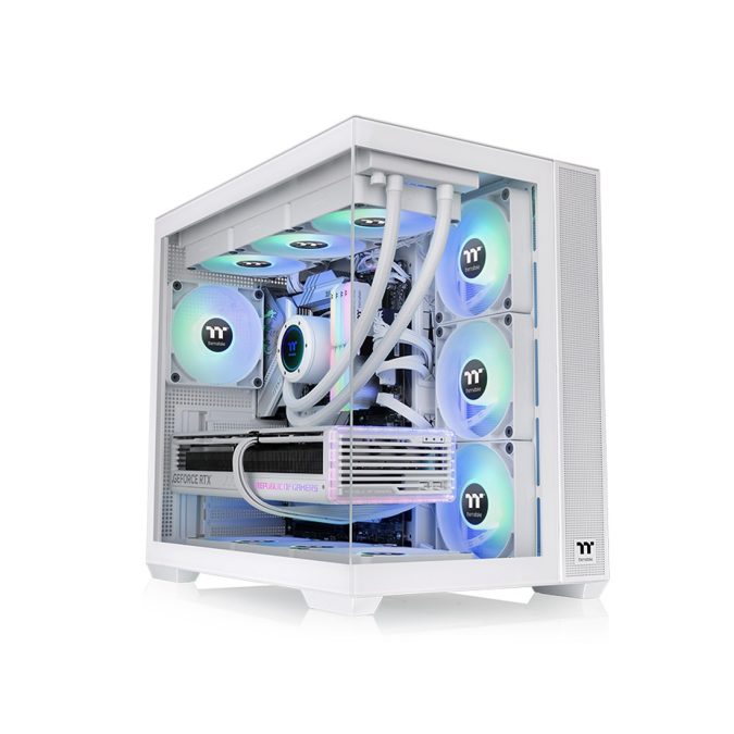 Компьютерный корпус, Thermaltake, View 380 TG ARGB Snow, CA-1Z2-00M6WN-00, ATX / m-ATX / m-ITX, 1*3.5"/2*2.5", Высота кулера до 160 мм, Длина VGA до 415 мм, 410 x 285 x 442 мм, Без Б/П, Белый