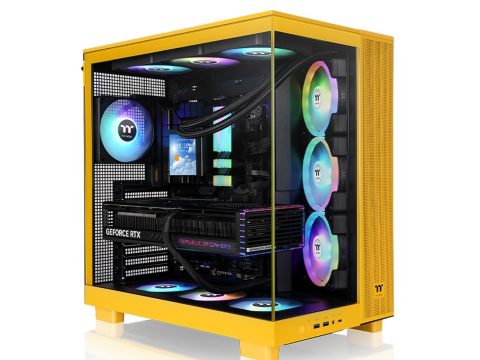 Компьютерный корпус, Thermaltake, View 380 XL TG ARGB Bumblebee, CA-11E-00M4WN-00, E-ATX / ATX / Micro-ATX / Mini-ITX, 1*3.5"/3*2.5", Высота кулера до 160 мм, Длина VGA до 450 мм,471 x 288 x 469 мм, Без Б/П, Желтый