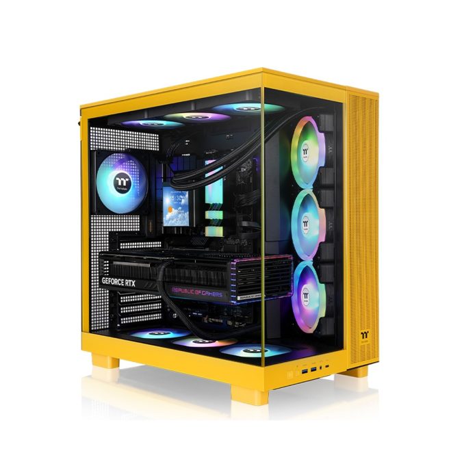 Компьютерный корпус, Thermaltake, View 380 XL TG ARGB Bumblebee, CA-11E-00M4WN-00, E-ATX / ATX / Micro-ATX / Mini-ITX, 1*3.5"/3*2.5", Высота кулера до 160 мм, Длина VGA до 450 мм,471 x 288 x 469 мм, Без Б/П, Желтый