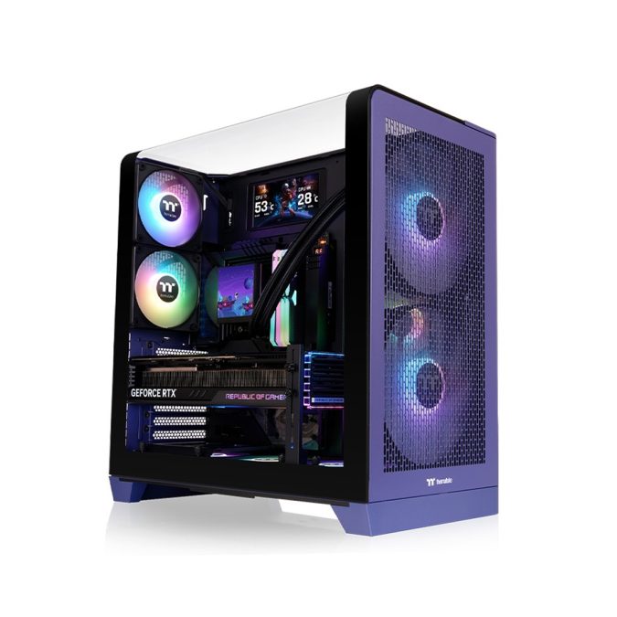 Компьютерный корпус, Thermaltake, View 390 Air Future Dusk, CA-11F-00MNWN-00, ATX / m-ATX / m-ITX, 2*3.5"/1*2.5", Высота кулера до 160 мм, Длина VGA до 420 мм, 503 x 287 x 485 мм, Без Б/П, Сиреневый