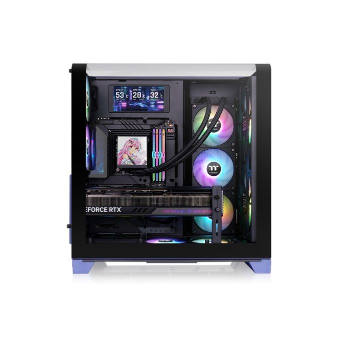 Компьютерный корпус, Thermaltake, View 390 Air Future Dusk, CA-11F-00MNWN-00, ATX / m-ATX / m-ITX, 2*3.5"/1*2.5", Высота кулера до 160 мм, Длина VGA до 420 мм, 503 x 287 x 485 мм, Без Б/П, Сиреневый