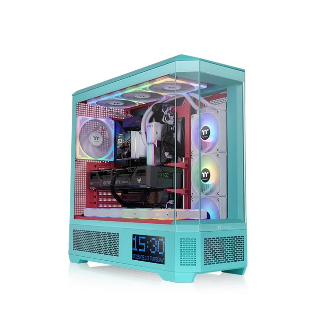 Компьютерный корпус, Thermaltake, View 600 TG Mint Strawberry, CA-11H-00FLWN-00, E-ATX / ATX, 3*3.5"/3*2.5", Высота кулера до 175 мм, Длина VGA до 480 мм, 560  249  584 мм, Без Б/П, Голубой