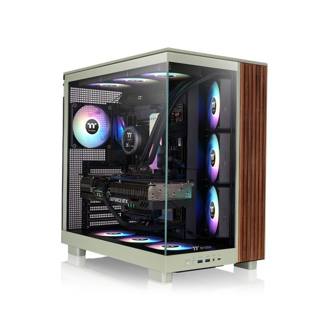Компьютерный корпус, Thermaltake, View 380 XL WS ARGB Matcha Green, CA-11E-00MEWN-WS, E-ATX / ATX / Micro-ATX / Mini-ITX, 1*3.5"/3*2.5", Высота кулера до 160 мм, Длина VGA до 450 мм, 471 x 288 x 469 мм, Без Б/П, Зеленый