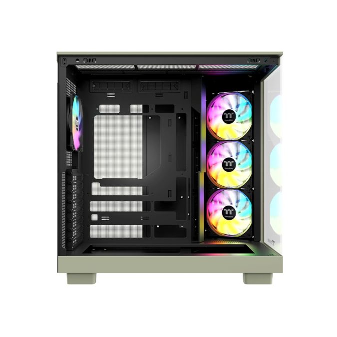 Компьютерный корпус, Thermaltake, View 380 XL WS ARGB Matcha Green, CA-11E-00MEWN-WS, E-ATX / ATX / Micro-ATX / Mini-ITX, 1*3.5"/3*2.5", Высота кулера до 160 мм, Длина VGA до 450 мм, 471 x 288 x 469 мм, Без Б/П, Зеленый