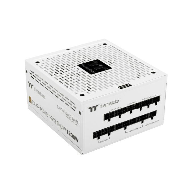 Блок питания, Thermaltake, Toughpower GF3 1200W White, PS-TPD-1200FNFAGE-N, 1200W, ATX 3.0, Gold, APFC, 20+4pin, 4+4pin, 8pin, 12*Sata, 4*Molex, 4*PCI-E 6+2pin, PCI-E 12+4pin, FDD, Modular, Вентилятор 13.5см, 150х86х160мм, Белый
