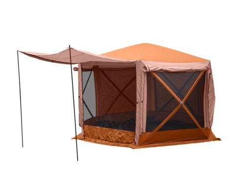 Шатер, XG Aurora Camping, 2907-S, Складной, Шестисторонний, 366 x 366 x 228 cm, Терракотовый, Коричневая коробка