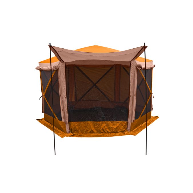 Шатер, XG Aurora Camping, 2907-S, Складной, Шестисторонний, 366 x 366 x 228 cm, Терракотовый, Коричневая коробка