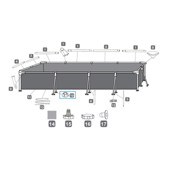 Подставка для вертикальных стоек Steel Pro, BESTWAY, P07235, Пластик, Для каркасников 305/366см и 56405/56424, Белая, Пакет