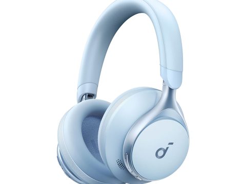 Наушники, soundcore, Space One (A3035G31), Bluetooth 5.3, ANC, до 55, USB-C, LDAC, Голубой