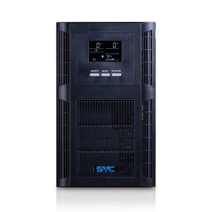 Источник бесперебойного питания, SVC, PT-3K-LCD, Мощность 3000ВА/3000Вт, PT-серия, On-Line, LCDUSBRS-232, SMART, Диапазон работы AVR: 115-300В, Бат.: 12В/9Ач*6шт., Вентилятор: 8см*2шт., 3 вых Shuko CEE7+клеммная колодка., Чёрный