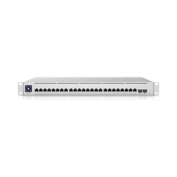Коммутатор, Ubiquiti, USW-EnterpriseXG-24, Switch, Управляемый L3, 24 порта 1/2.5/5/10 Гбит RJ45, 2 порта SFP28, Стоечный