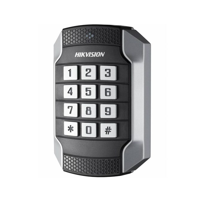 Считыватель контроля доступа, Hikvision, DS-K1104MK, Металлический антивандальный считыватель, чтение карт M1 (1356 МГц) RS485/ Wiegand(W26/W34), от -20 °C до 65 °C, IP65 IK10 12 VDC