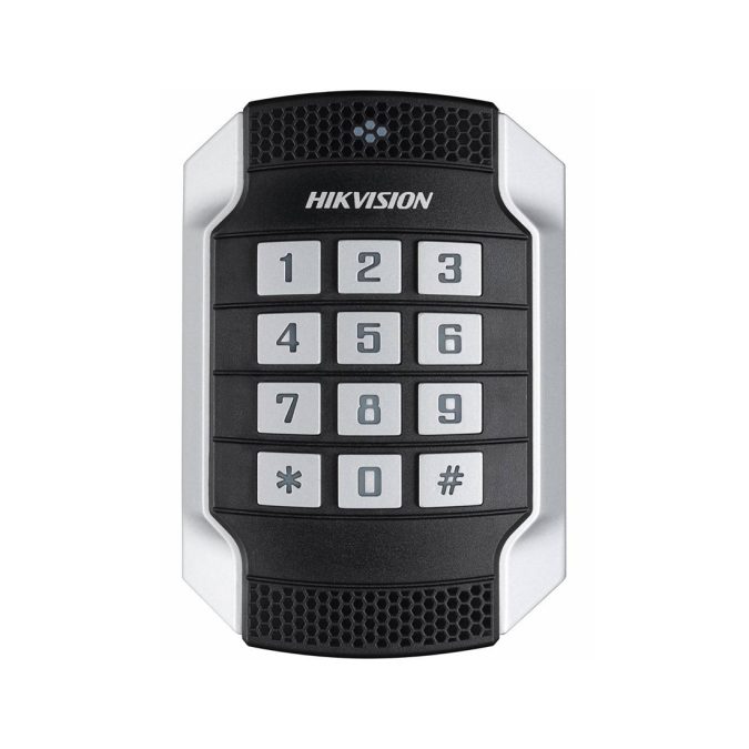 Считыватель контроля доступа, Hikvision, DS-K1104MK, Металлический антивандальный считыватель, чтение карт M1 (1356 МГц) RS485/ Wiegand(W26/W34), от -20 °C до 65 °C, IP65 IK10 12 VDC