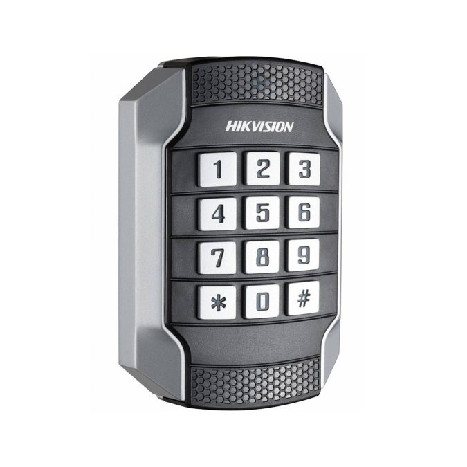 Считыватель контроля доступа, Hikvision, DS-K1104MK, Металлический антивандальный считыватель, чтение карт M1 (1356 МГц) RS485/ Wiegand(W26/W34), от -20 °C до 65 °C, IP65 IK10 12 VDC