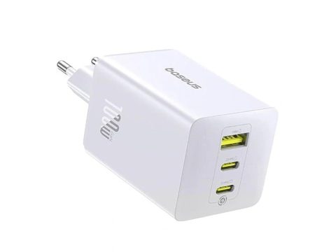 Адаптер питания, Baseus, EnerFill FE11, P10182102213-00, GaN 6, 2C+U, 100 Вт, USB-C1/C2: 5В3А / 9В3А / 12В3А / 15В3А / 20В5А, USB-A: 5В3А / 9В2А / 10В2,25А / 12В1,5А, PD 3.0, PPS, QC 4+, QC 3.0, UFCS, AFC, SCP, FCP, 100–240В~, 50/60Гц, 3А, EU, 434465 мм, 184 г, Без кабеля, Белый