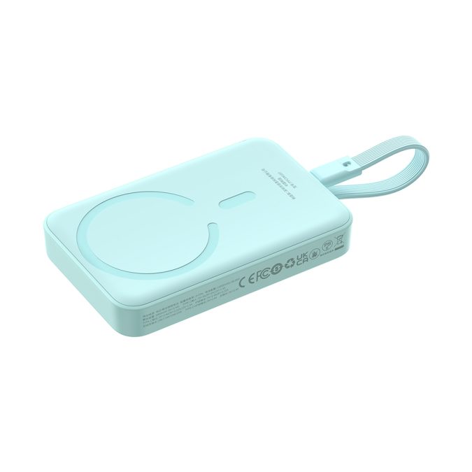 Портативный внешний аккумулятор, Baseus, Magnetic Mini (P1002210B333-00), 10000mAh, 30W, Голубой