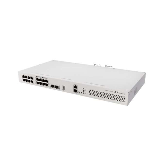 Коммутатор, MikroTik, CRS418-8P-8G-2S+RM, Cloud Router Switch, 2 x 10G SFP+ ports, 17 x 10/100/1000 Ethernet portss, PoE-out ports Ether9 - Ether16 (802.3af/at), RouterOS, -20°C to 70°C