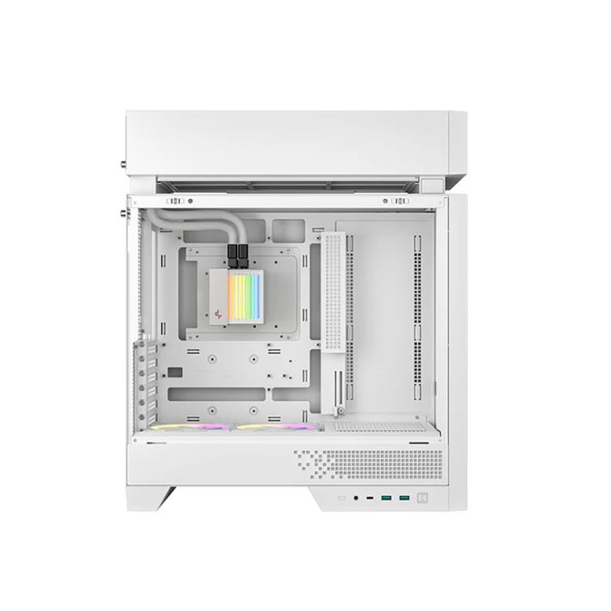Компьютерный корпус, Deepcool, CL6600, R-CL6600-WHNNA0-G, ATX/Micro ATX, USB Type-C/ 3.0*2, HD-Audio+Mic, Кулер 2*120мм ARGB, СЖО 320мм, Высота процессорного кулера до 175мм, Длина VGA до 413/388мм, 2+1*3.5"/1+1*2.5", Толщина 0,8мм, 457.5x235x533.5мм, Без Б/П, Белый