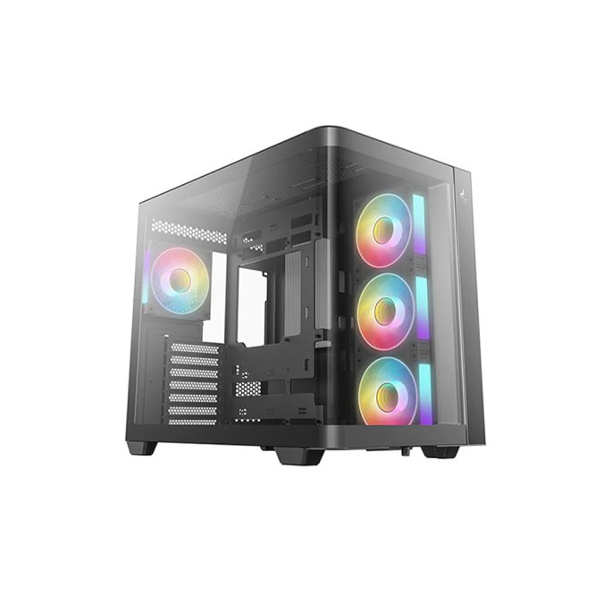 Компьютерный корпус, Deepcool, CG530U 4F R-CG530U-BKAGA4-G, ATX/Micro ATX/Mini-ITX, USB Tyoe-C/3.0*2, Audio+Mic, 4*120mm ARGB, Высота процессорного кулера до 160мм, Длина VGA до 410мм, 2*3.5"/2+1*2.5", Слот 7, Сталь 0,6, 475x285x380мм, Без Б/П, Черный
