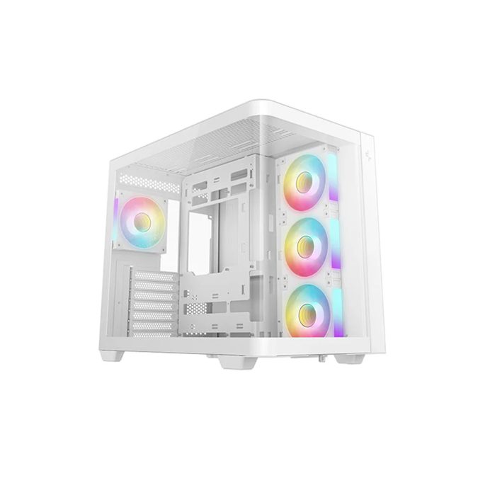 Компьютерный корпус, Deepcool, CG530U 4F WH R-CG530U-WHAGA4-G, ATX/Micro ATX/Mini-ITX, USB Tyoe-C/3.0*2, Audio+Mic, 4*120mm ARGB, Высота процессорного кулера до 160мм, Длина VGA до 410мм, 2*3.5"/2+1*2.5", Слот 7, Сталь 0,6, 475x285x380мм, Без Б/П, Белый