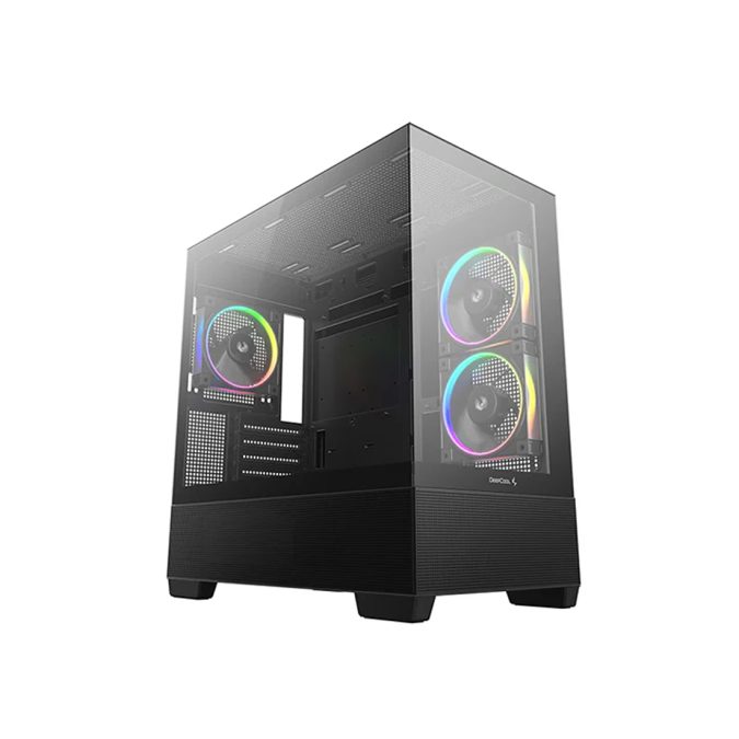 Компьютерный корпус, Deepcool, CG380 3F R-CG380-BKAGM3-G, Micro ATX/Mini-ITX, USB Type-C/3.0*2, Audio+Mic, 3*120mm ARGB, Высота процессорного кулера до 176мм, Длина VGA до 410мм, 2*3.5"/2+1*2.5", Слот 5, Сталь 0,6, 437x235x451мм, Без Б/П, Черный
