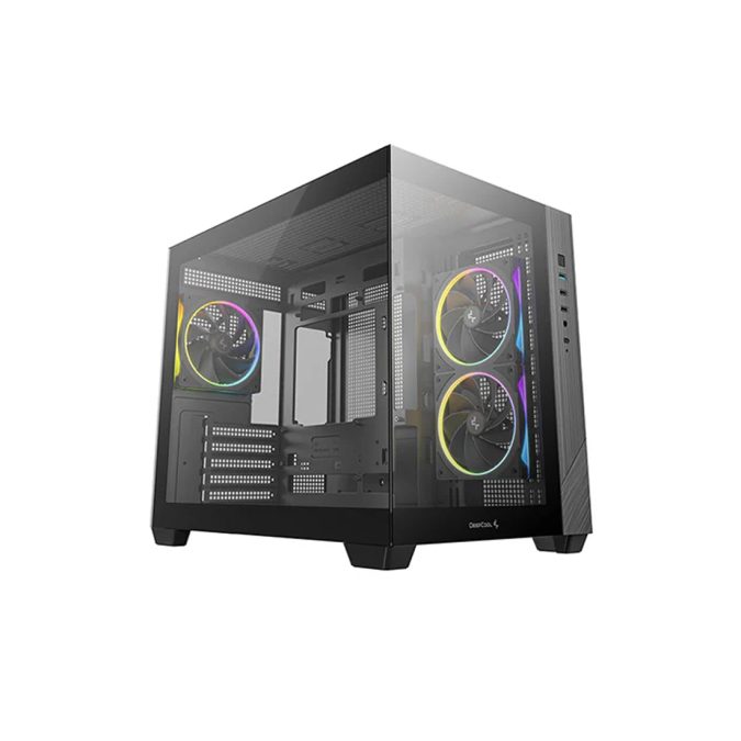 Компьютерный корпус, Deepcool, CG330 3F R-CG330-BKNGM3-G, Micro ATX/Mini-ITX, USB 3.0/2.0*2, Audio+Mic, 3*120mm ARGB, Высота процессорного кулера до 163мм, Длина VGA до 410мм, 1+1*3.5"/2+2*2.5", Слот 5, Сталь 0,6, 420x285x368мм, Без Б/П, Черный