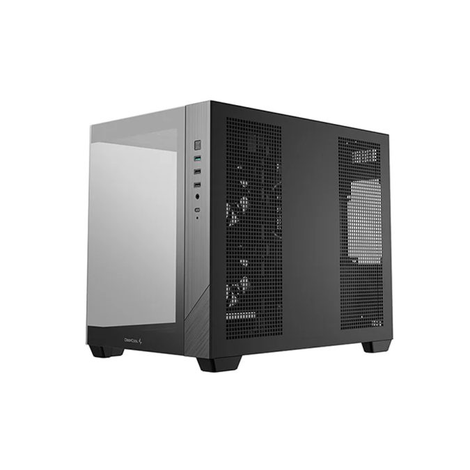 Компьютерный корпус, Deepcool, CG330 3F R-CG330-BKNGM3-G, Micro ATX/Mini-ITX, USB 3.0/2.0*2, Audio+Mic, 3*120mm ARGB, Высота процессорного кулера до 163мм, Длина VGA до 410мм, 1+1*3.5"/2+2*2.5", Слот 5, Сталь 0,6, 420x285x368мм, Без Б/П, Черный