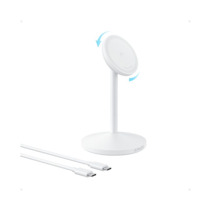 Беспроводное зарядное устройство, Anker, MagGo (A25X1H21), 15W, Single Stand Белый
