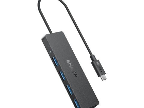 Концентратор, Anker, USB-C Data Hub (A8309G11), USB-C, 4-in-1, 5Gbps, Черный