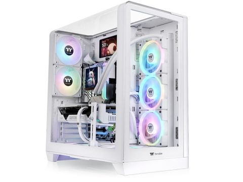 Компьютерный корпус, Thermaltake, View 390 TG White, CA-11F-00M6WN-01, ATX / Micro-ATX / Mini-ITX, 2*3.5"/3*2.5", Высота кулера до 160 мм, Длина VGA до 460 мм, 503  287  485 мм, Без Б/П, Белый