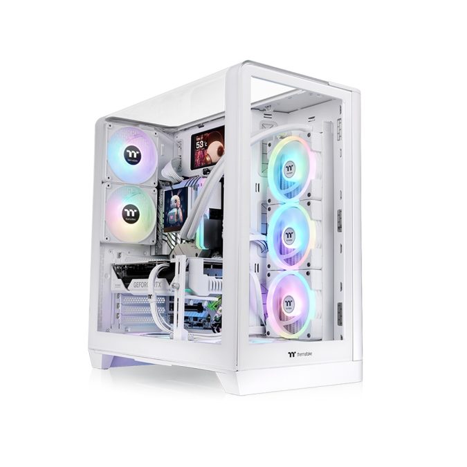 Компьютерный корпус, Thermaltake, View 390 TG White, CA-11F-00M6WN-01, ATX / Micro-ATX / Mini-ITX, 2*3.5"/3*2.5", Высота кулера до 160 мм, Длина VGA до 460 мм, 503  287  485 мм, Без Б/П, Белый