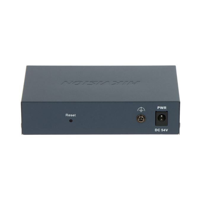 Коммутатор, Hikvision, DS-3E1506P-EI/M-4P1T1F, Управляемый L2, 4 x Gigabit RJ45, РоЕ 802.3af/at 45W, 1 x Gigabit RJ45, 1 x SFP, Настольный, Long Range Ports 1 to 4: up to 300 m.