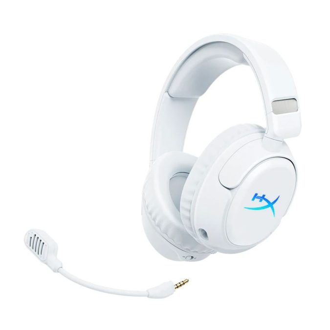 Гарнитура, HyperX, B5VC5AA, Cloud Flight 2 Wireless White, Динамики 50 мм, Микрофон съёмный гибкий, RGB - подсветка, Тип подключение USB 2.4 ГГц, Bluetooth, Белый