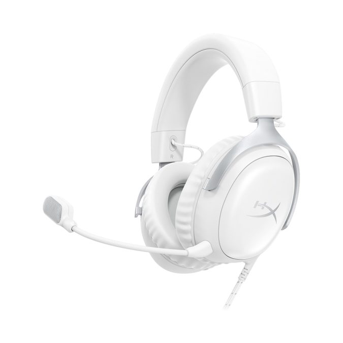 Гарнитура, HyperX, BS7C1AA, Cloud III - Gaming Headset (White), Микрофон съёмный гибкий, Динамики 53 мм, 150 мВт, 15-25000 гц, Блок управления звуком USB удлинитель, Белый