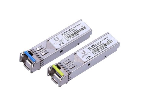 Трансивер, Ubiquiti, UACC-OM-SM-1G-S, Simplex LC/UPC, SM, 1310 nm/1550 nm, 1550 nm/1310 nm, 3 km, (продажа поштучно, отгрузка кратно 2 шт. пара синий+желтый)