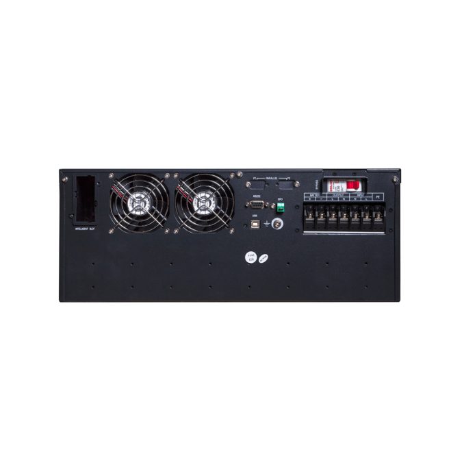 Источник бесперебойного питания, SVC, RT-10KL-LCD, Мощность 10кВА/10кВт, Стоечный 19'' 4U, RT-серия, On-Line, LED-LCD/RS-232, SMART, Диапазон работы AVR: 110-288В, Бат.: 12В/9Ач*16шт., Вентилятор: 8см*2шт., Клеммное подключение, Чёрный