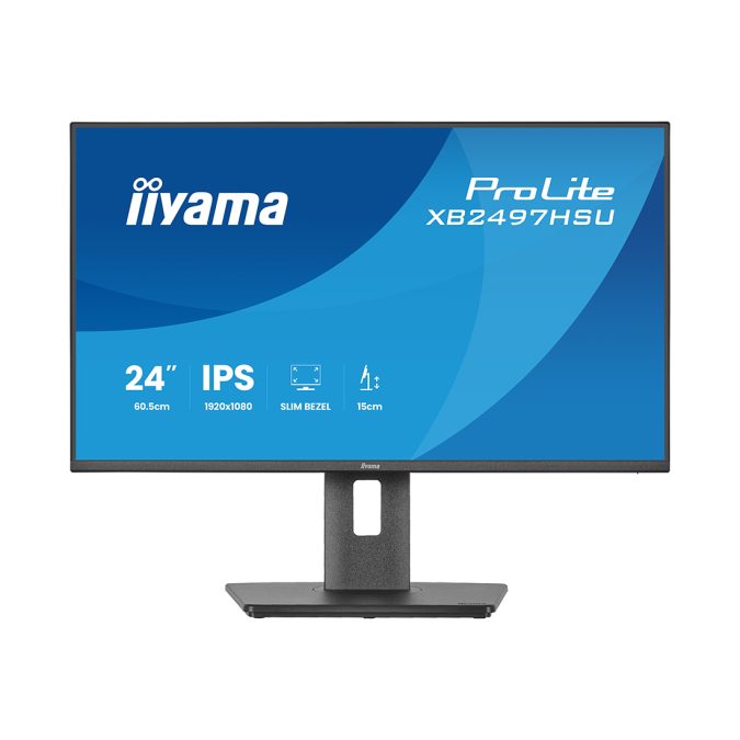 Монитор, iiyama, ProLite, XB2497HSU-B1, 23.8", 1920x1080, IPS, 120Гц, 16:9, 350 кд/м, 1500:1, 4 мс, 178/178, HDMI*1, DP*1, USB A*2, USB C*2 , VESA 100*100 мм, Черный