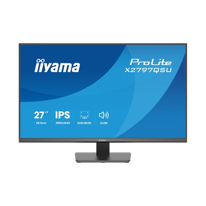 Монитор, iiyama, ProLite X2797QSU-B1, 27", 2560x1440, IPS, 75Гц, 16:9, 350 кд/м, 1000:1, 1 мс, 178/178, HDMI*2, DP*1, USB A*2, USB C*2 , VESA 100*100 мм, Черный