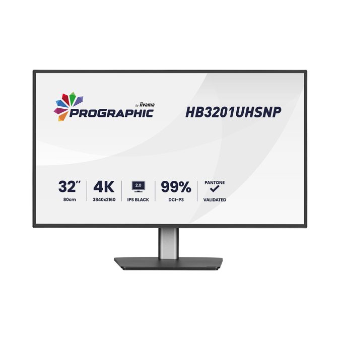 Монитор, iiyama, ProGraphic HB3201UHSNP-B1, 31.5", 3840x2160, IPS, 16:9, 60 Гц, 450 кд/м2, 4 мс, 3000:1, 180/180, HDMI*1, DP*1, USB-C*1, Черный