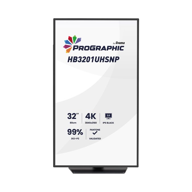 Монитор, iiyama, ProGraphic HB3201UHSNP-B1, 31.5", 3840x2160, IPS, 16:9, 60 Гц, 450 кд/м2, 4 мс, 3000:1, 180/180, HDMI*1, DP*1, USB-C*1, Черный