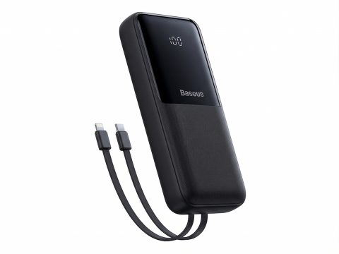 Портативный внешний аккумулятор, Baseus, P10079102123-00, Lipow Dual-Cable, Power Bank With Digital Display 20000mAh 22.5W, Черный