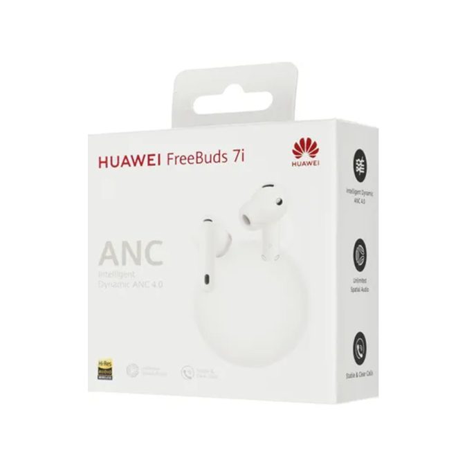 Беспроводные наушники, Huawei, FreeBuds 7i T0025, 20 Гц - 40 КГц, каждый наушник около 5,4 г, 55 мАч (один наушник), 510 мАч (кейс), Bluetooth 5.4, Type-C, Conch-T010, (White) Белый
