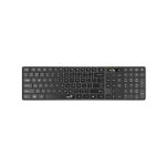 Клавиатура, Genius, Slimstar 7250, Ультратонкая, Беспроводная 2.4ГГц, Кол-во стандартных клавиш 104, Батарейки в комплекте, Размер: 449*161,8*24,9 мм., Анг/Рус, Защита от случайного пролива воды/кофе, Чёрный