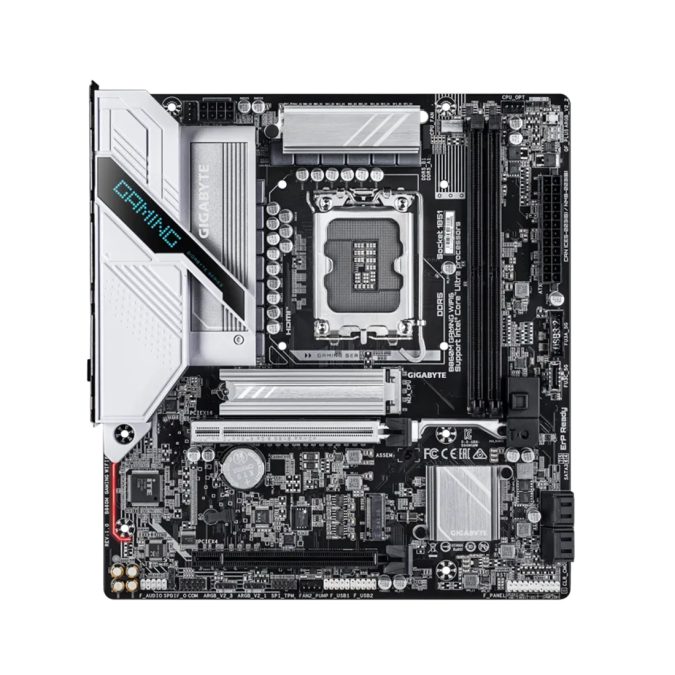 Материнская плата, Gigabyte, B860M GAMING WIFI6 (4719331866891), LGA1851, iB860, 2xDDR5 5600/6400/9066(OC), 4xSATA3, Raid, 2xM.2 (1*PCI-E 4.0x4/x2. 1*PCI-E 5.0x4/x2), 1хDP, 1xHDMI, 2xPCI-Ex16, WiFi, mATX
